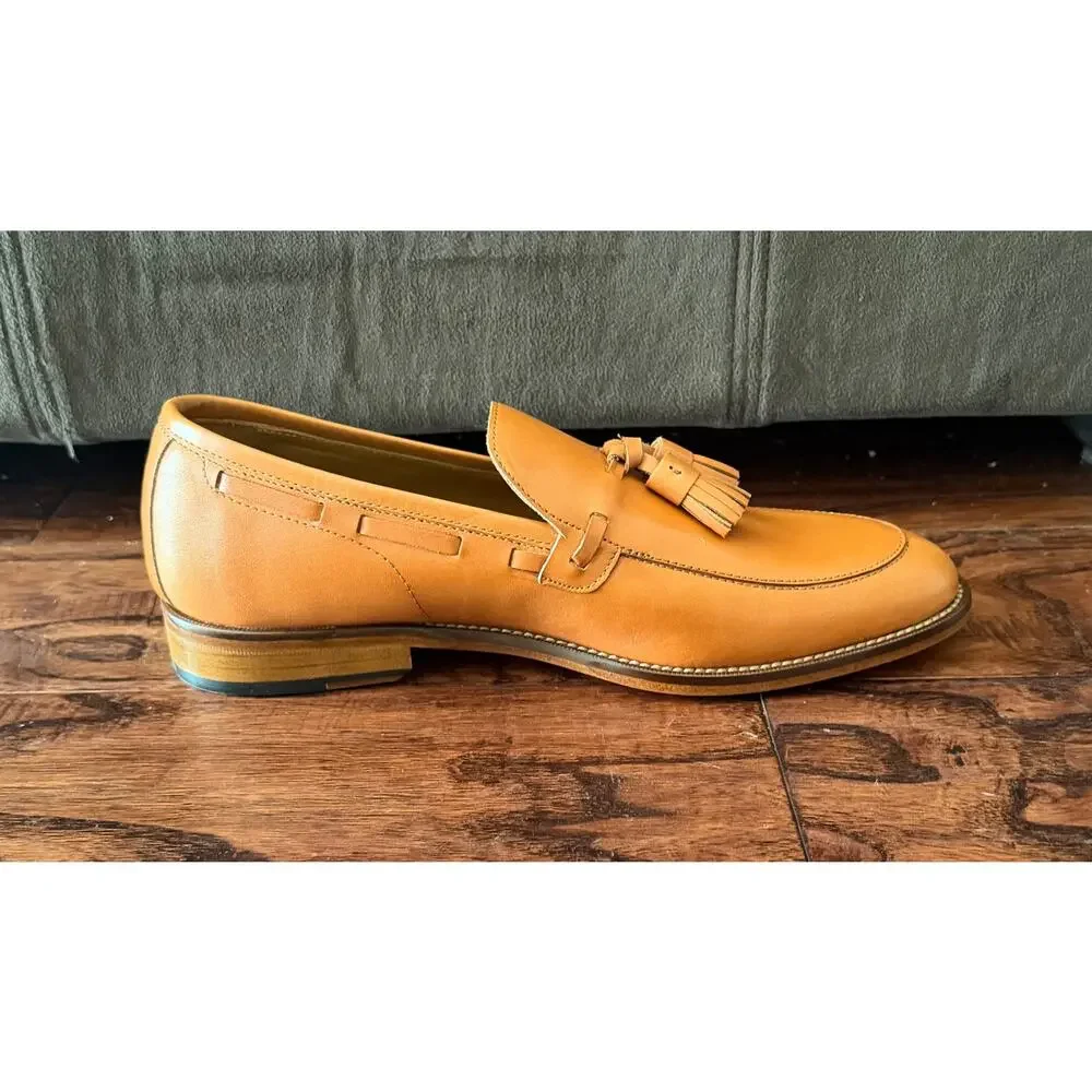 $950 NIB Nettleton Whiskey Leather Timeless Tassel Shoes Slip Ons Loafers 10